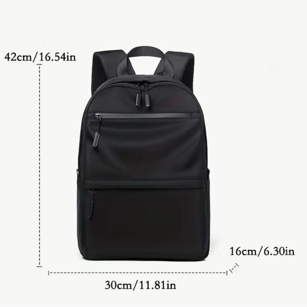 Unbranded Black Multi Pocket Unisex Backpack 14in. Laptop Bag - Picture 7 of 7